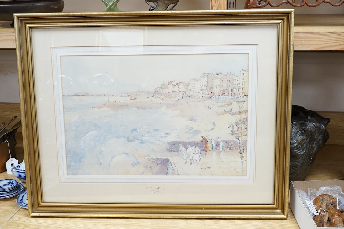 Harry Dawson Barkas (1858-1924), watercolour, 'A breezy morning, Brighton', signed, 31 x 46cm. Condition - fair